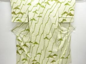 本総絞り　笠松に菊梅模様付け下げ小紋着物